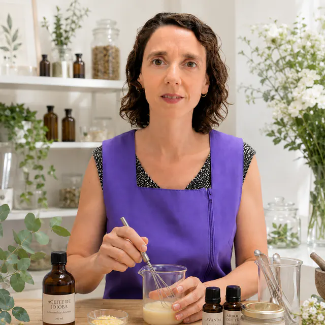 La Vero preparant una fórmula d’aromateràpia